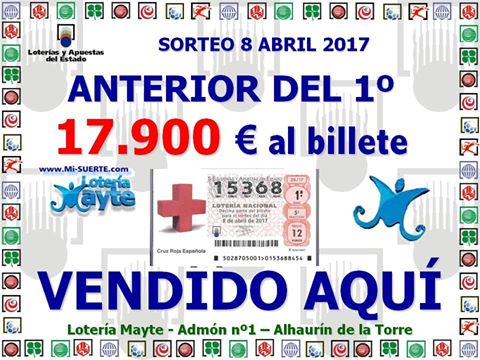 Premio sorteo de Cruz Roja