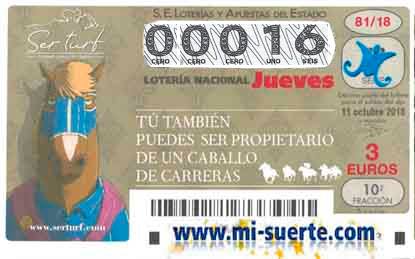 Decimo de 2º premio loteria del jueves 11 octubre