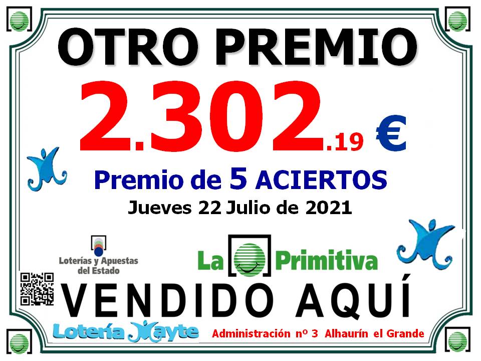 Premio de 5 aciertos 22 julio