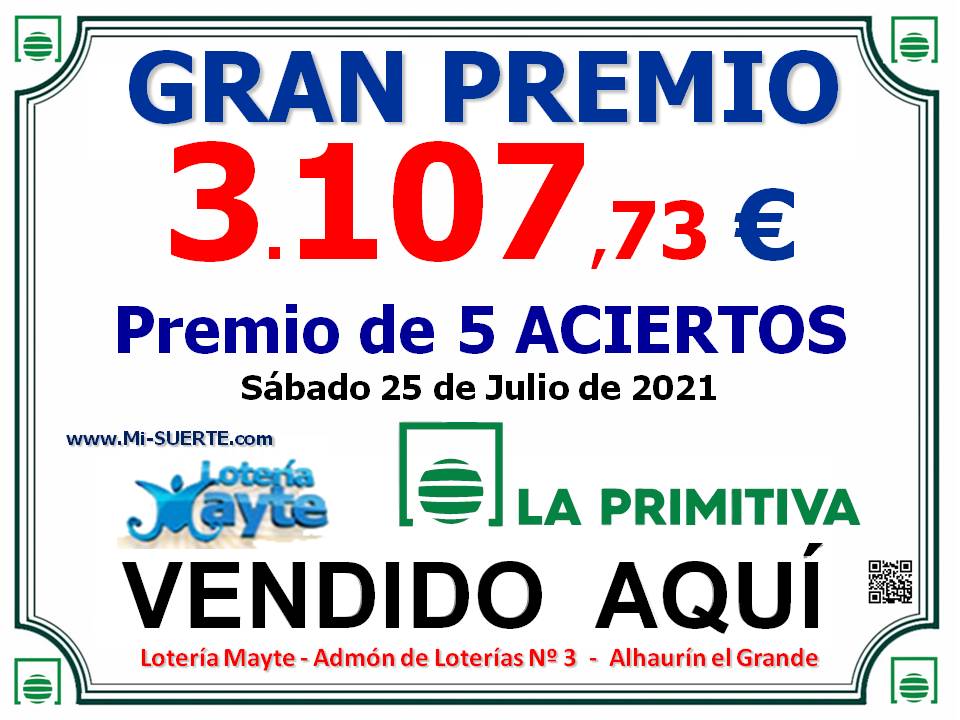 premio 5 aciertos 24 julio