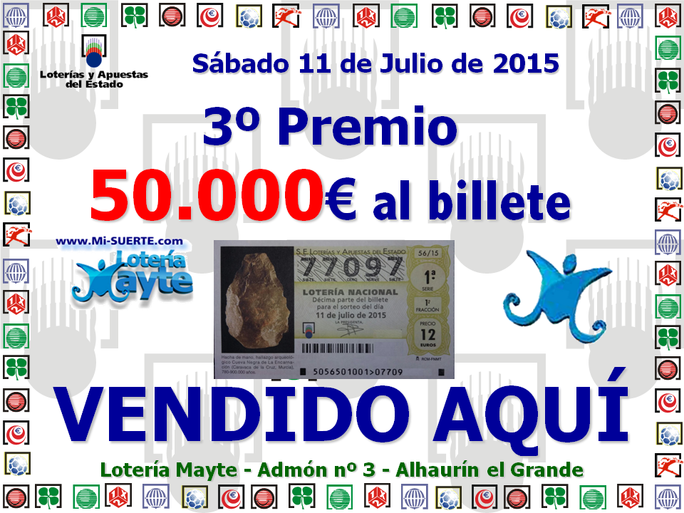 3&ordm; premio 11 Julio 2015 n&ordm; 77097